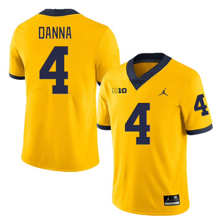 Mike Danna Michigan Jersey,Michigan Wolverines #4 Mike Danna Jersey Youth-Maize